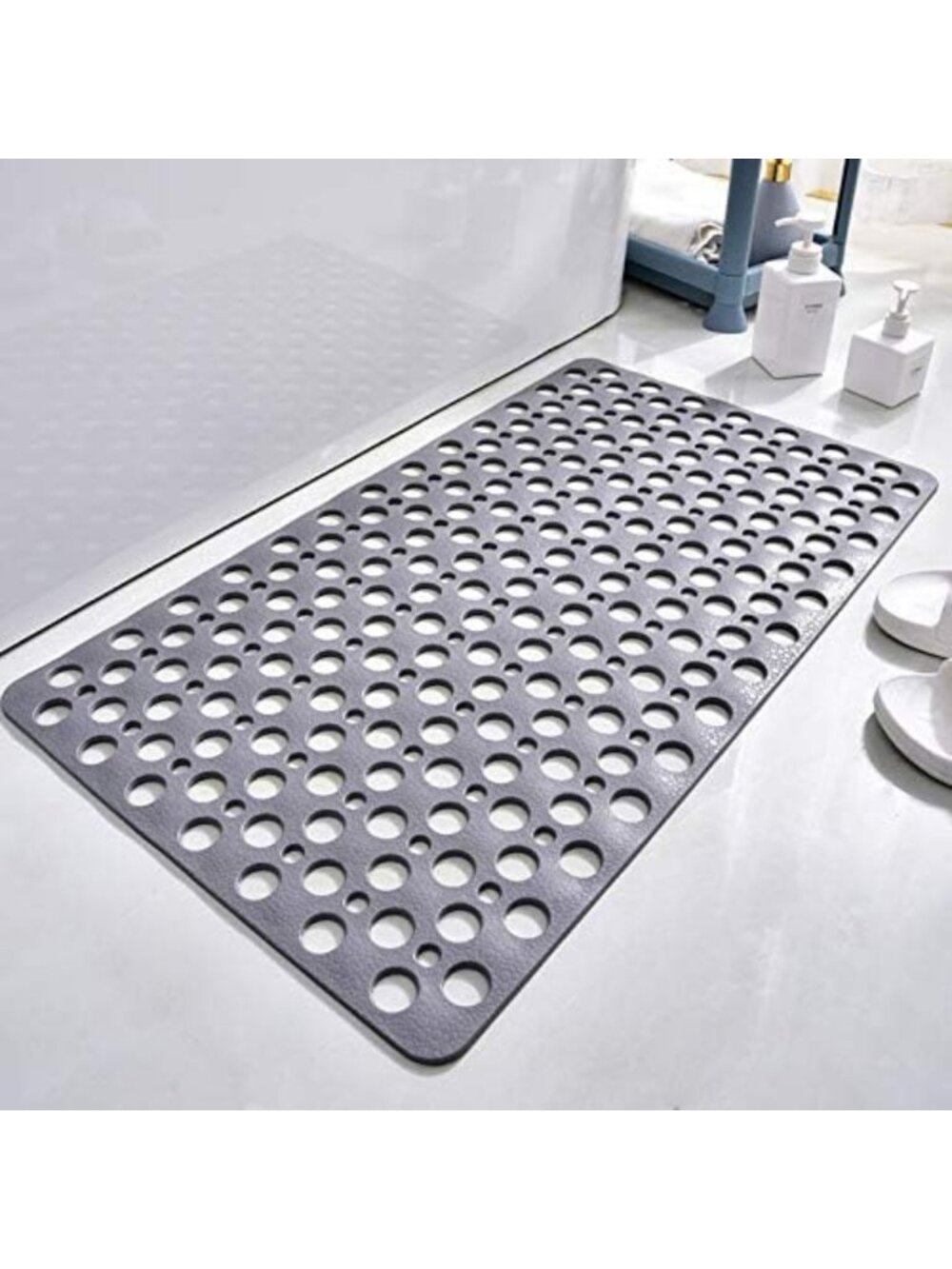 Non-Slip Shower Mat with Suction Cups, Easy Clean Bath Mat, Soft & Quick Dry